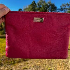 Cole Haan Hot Pink Pebble Leather Wristlet
